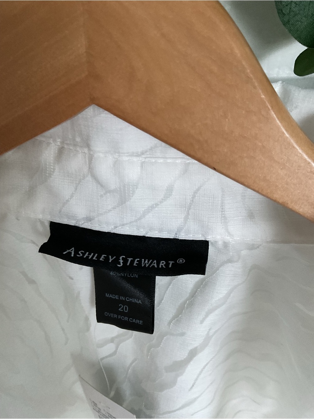 Ashley Stewart White Sheer Zebra-Print Tie Front Button Down Shirt - Picture 6 of 8